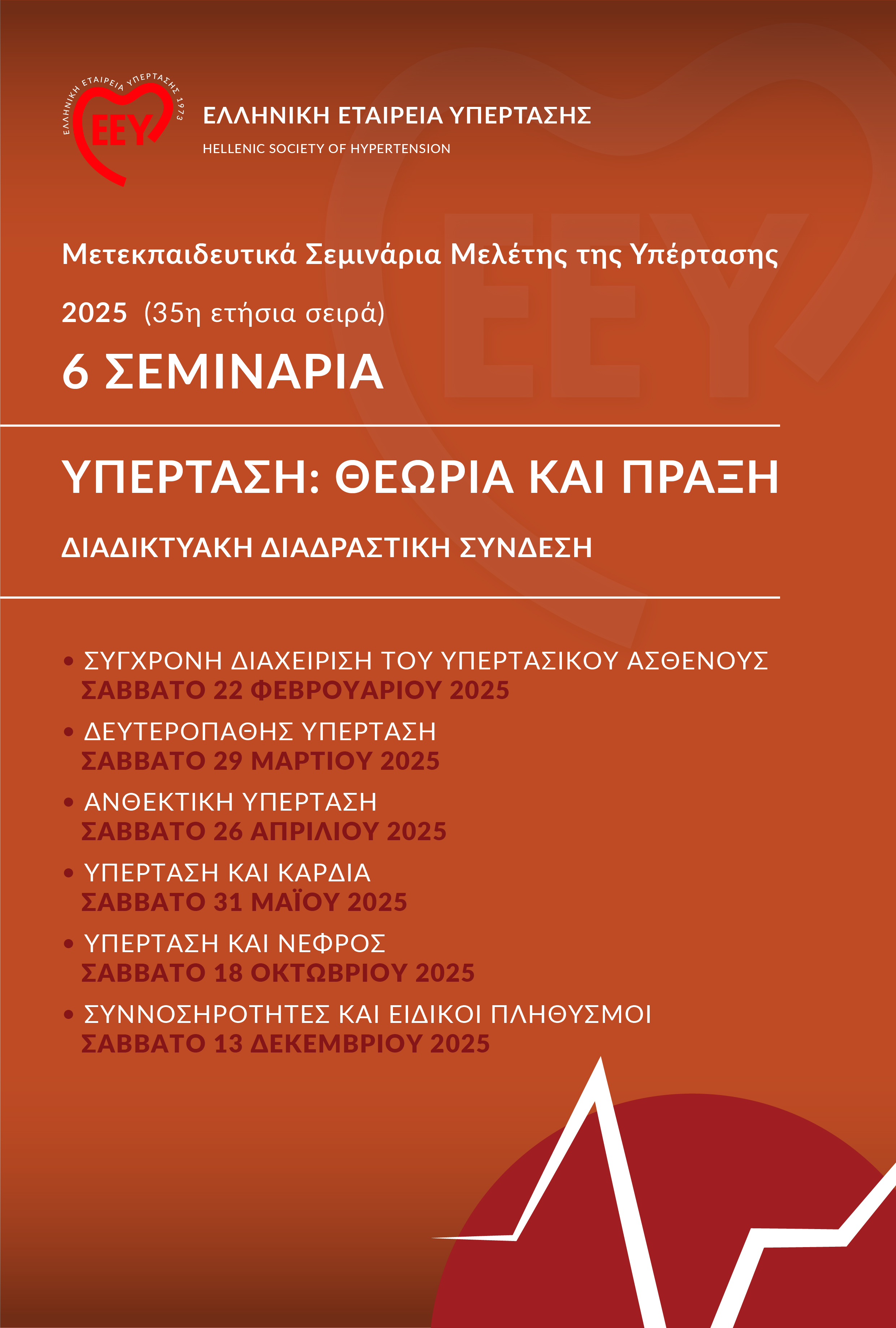 Μετεκπαιδευτικά Σεμινάρια Μελέτης της Υπέρτασης 2025 | 35η ετήσια σειρά